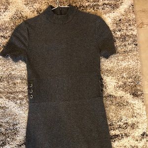 Gray sweater dress